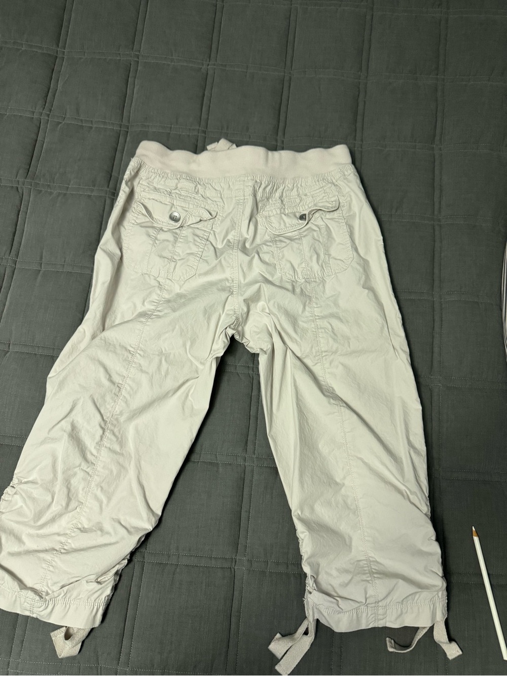 Calvin Klein Cream Drawstring Capri Pants - Picture 3 of 3